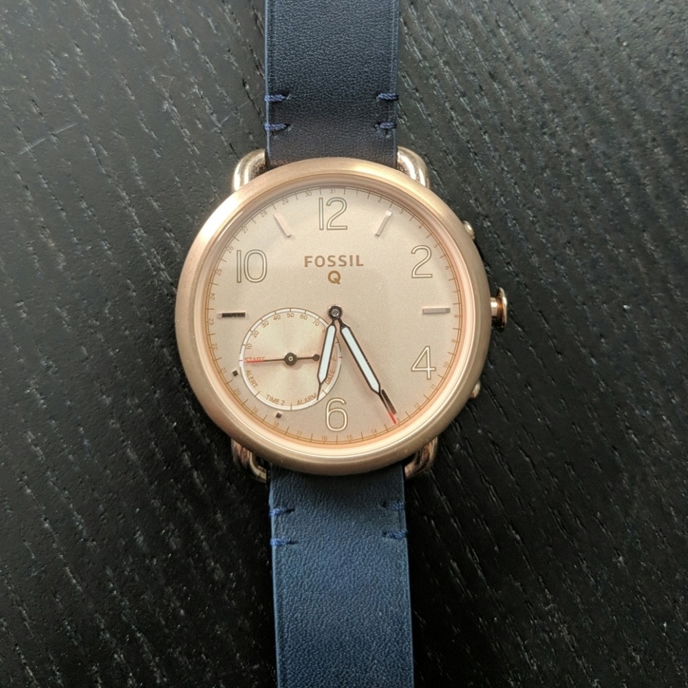 Fossil Smart Watch - Rose Gold with Blue Band